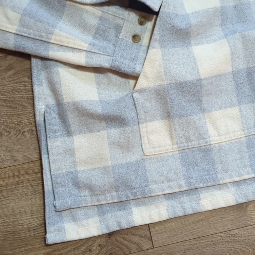 LL Bean Women's Scotch Plaid Flannel Shirt, Quarter- Zip XL - Picture 2 of 9